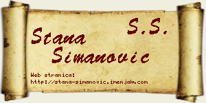Stana Simanović vizit kartica